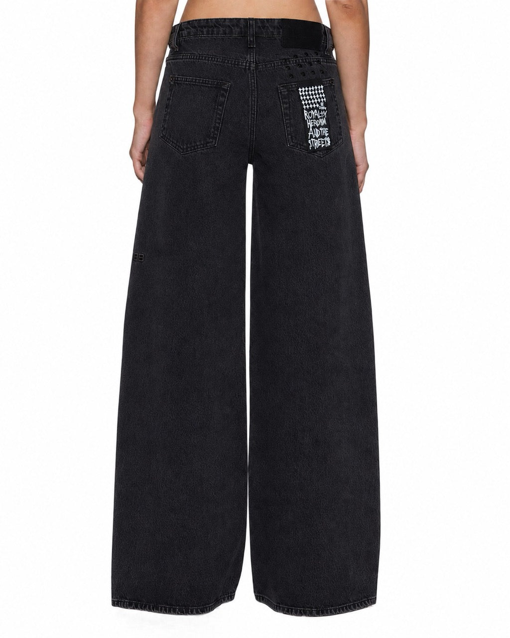 Womens Dropout Jean Noir Relaxed Straight Denim Jeans - Black