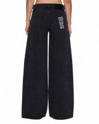Womens Dropout Jean Noir Relaxed Straight Denim Jeans - Black