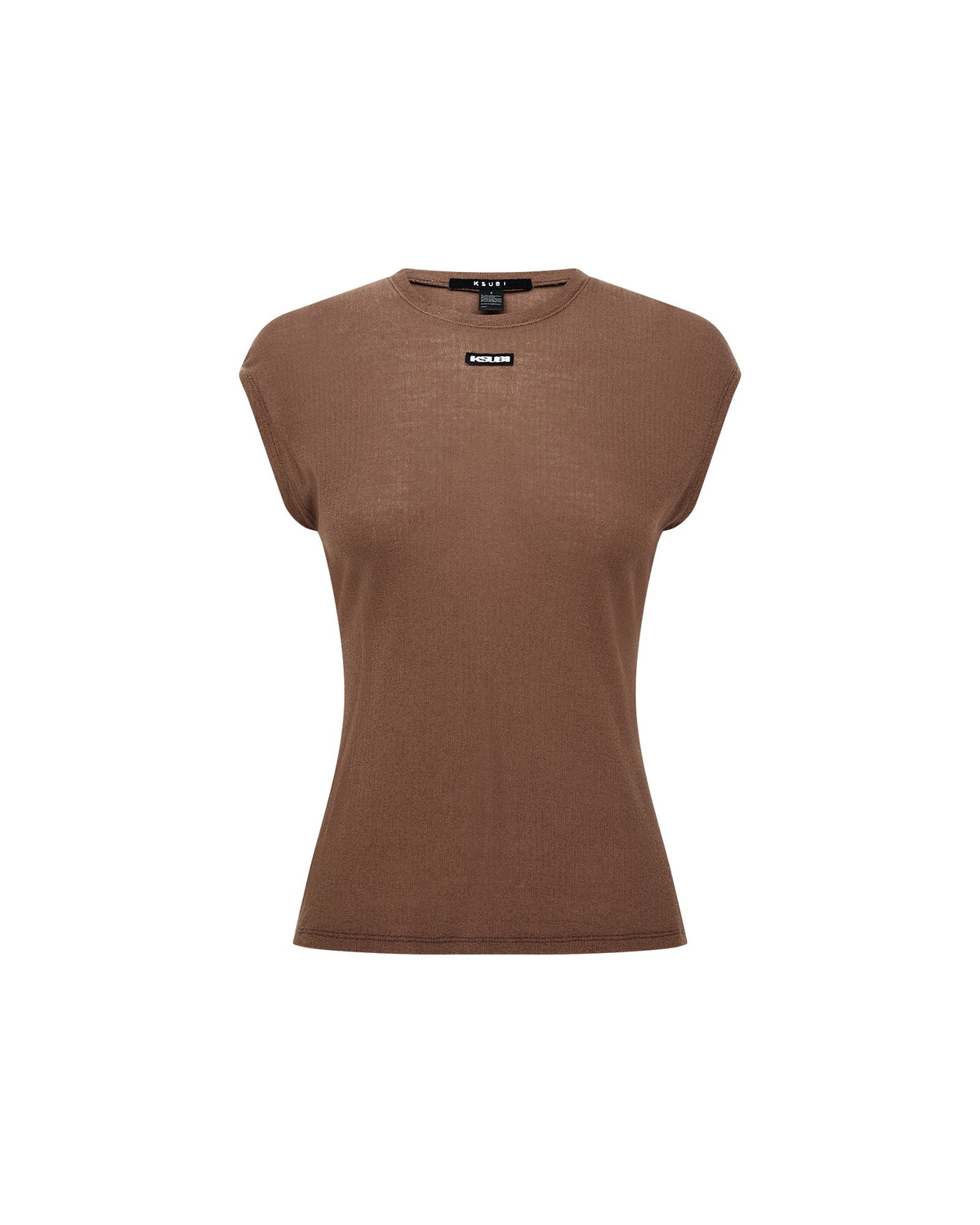 Womens Staple Ss Tee Chocolate Sheer Slim Tees - Brown