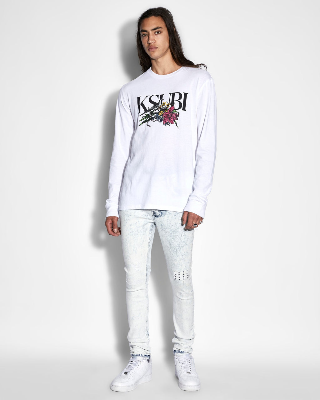Mens Van Winkle Remnant Skinny Denim Jeans - White
