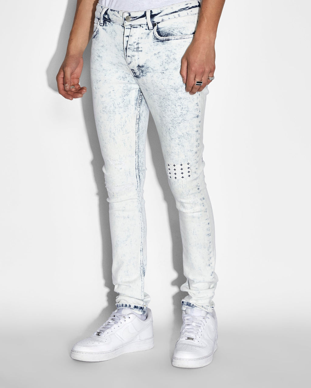 Mens Van Winkle Remnant Skinny Denim Jeans - White
