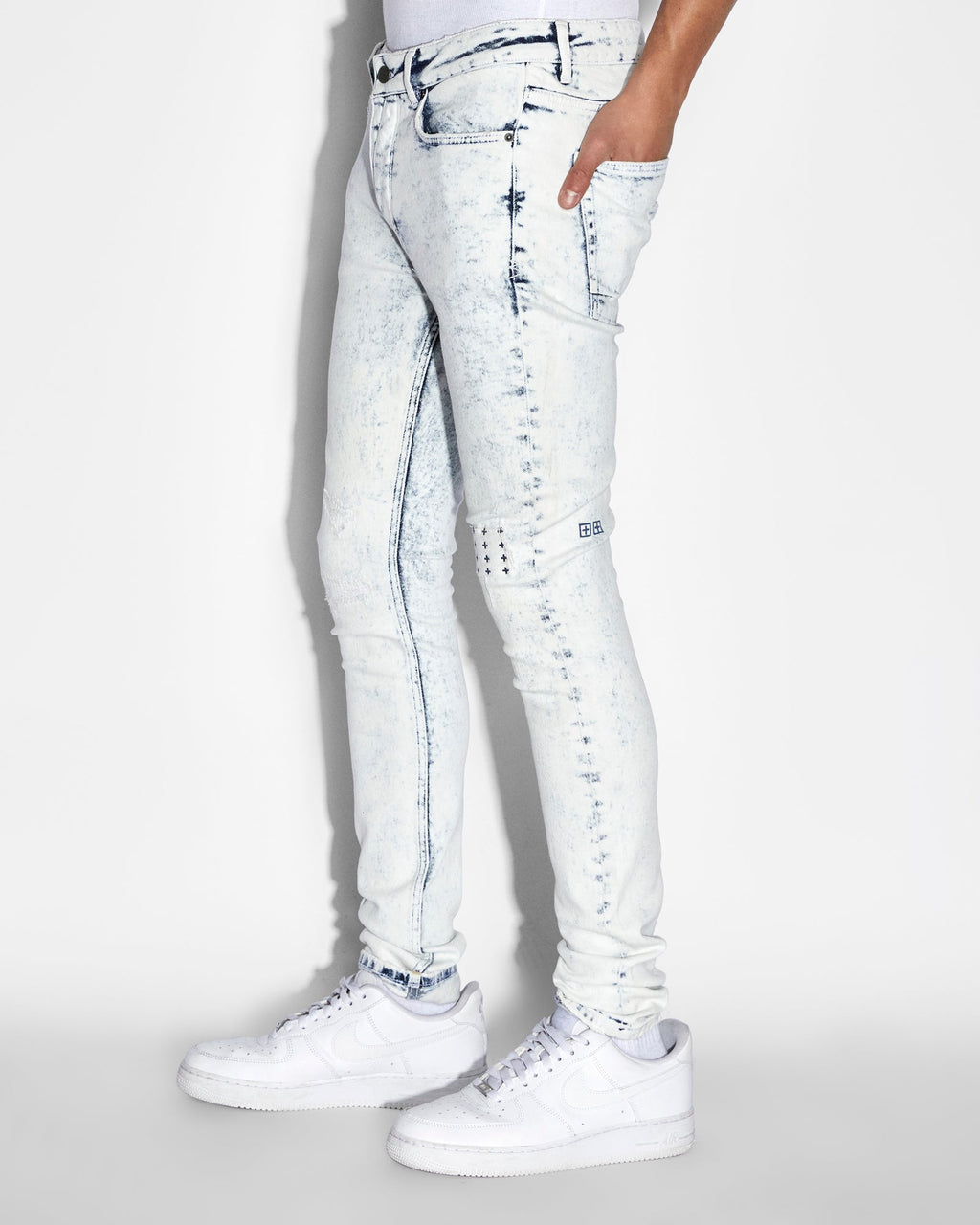 Mens Van Winkle Remnant Skinny Denim Jeans - White