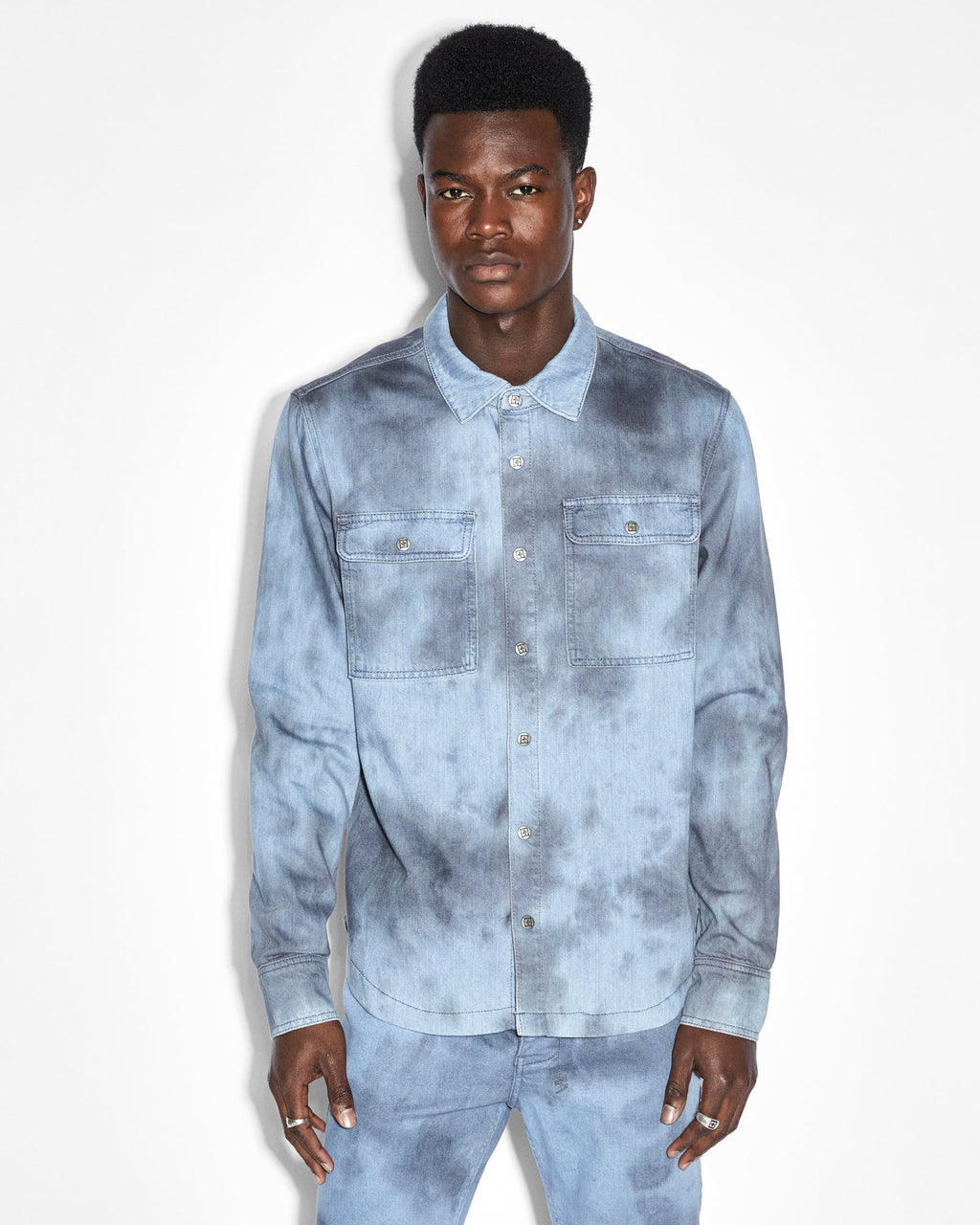 Mens Scorpio Ls Shirt Lowtide Regular Shirts - Denim