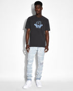 Mens Butterfly Kash Ss Tee Faded Black Regular Tees - Black
