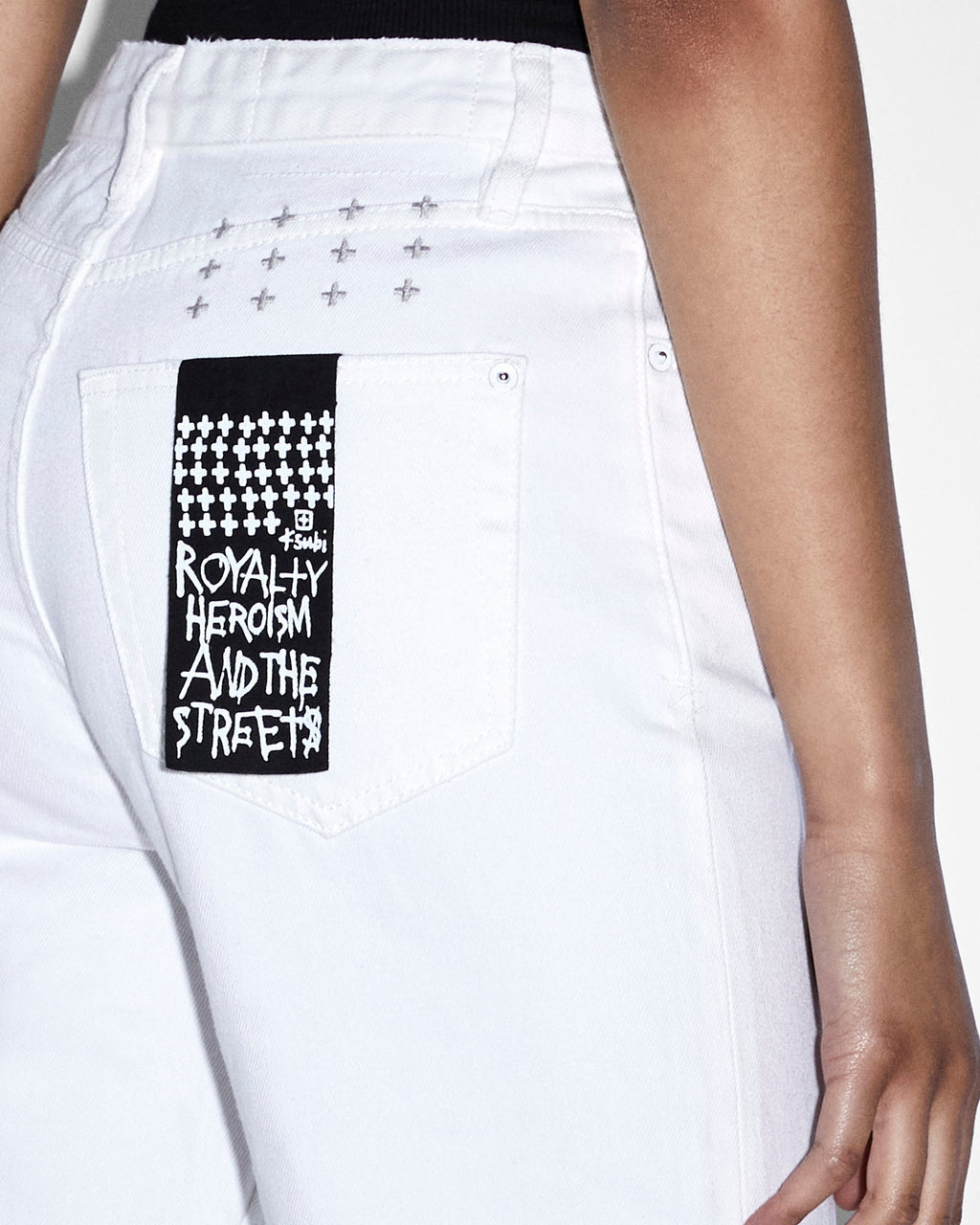WOMENS BROOKLYN JEAN BLANC SLICED DENIM JEANS
