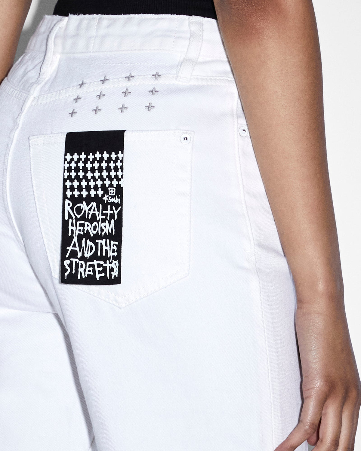 WOMENS BROOKLYN JEAN BLANC SLICED DENIM JEANS
