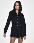 Womens Hazard Short Boilersuit Relaxed Playsuits - Black