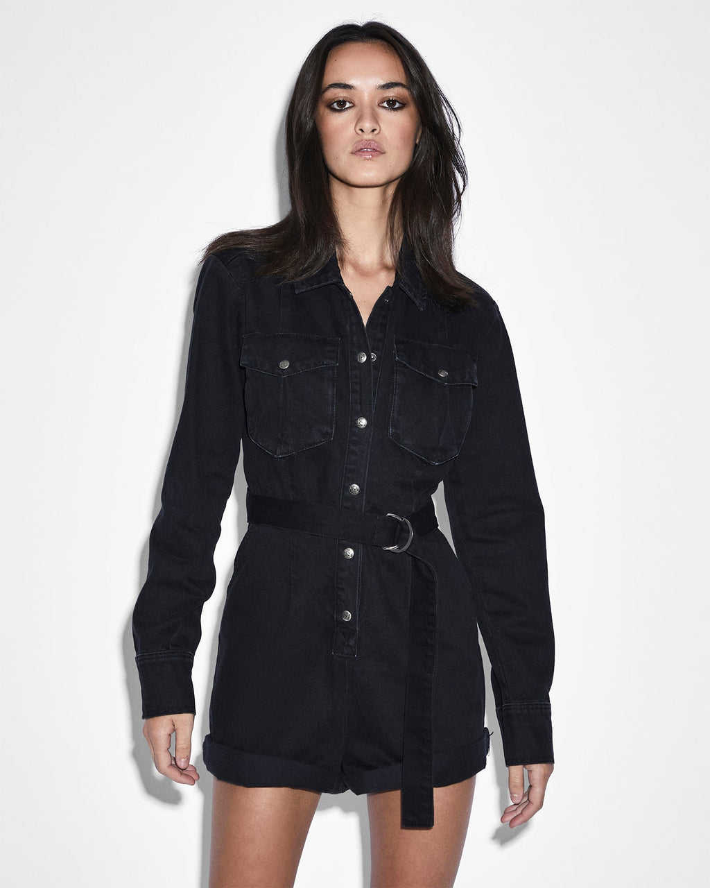 Womens Hazard Short Boilersuit Relaxed Playsuits - Black