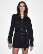 Womens Hazard Short Boilersuit Relaxed Playsuits - Black