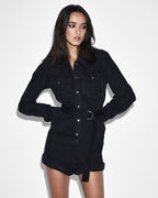 Womens Hazard Short Boilersuit Relaxed Playsuits - Black