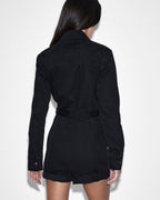 Womens Hazard Short Boilersuit Relaxed Playsuits - Black