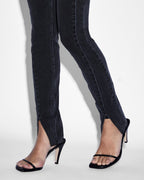 Womens Spray On Xtra Onyx Panel Skinny Denim Jeans - Black