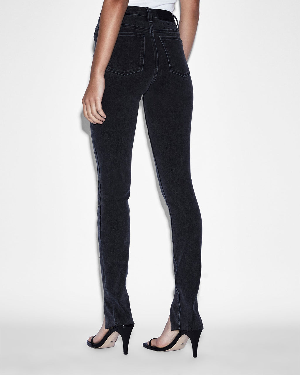 Womens Spray On Xtra Onyx Panel Skinny Denim Jeans - Black