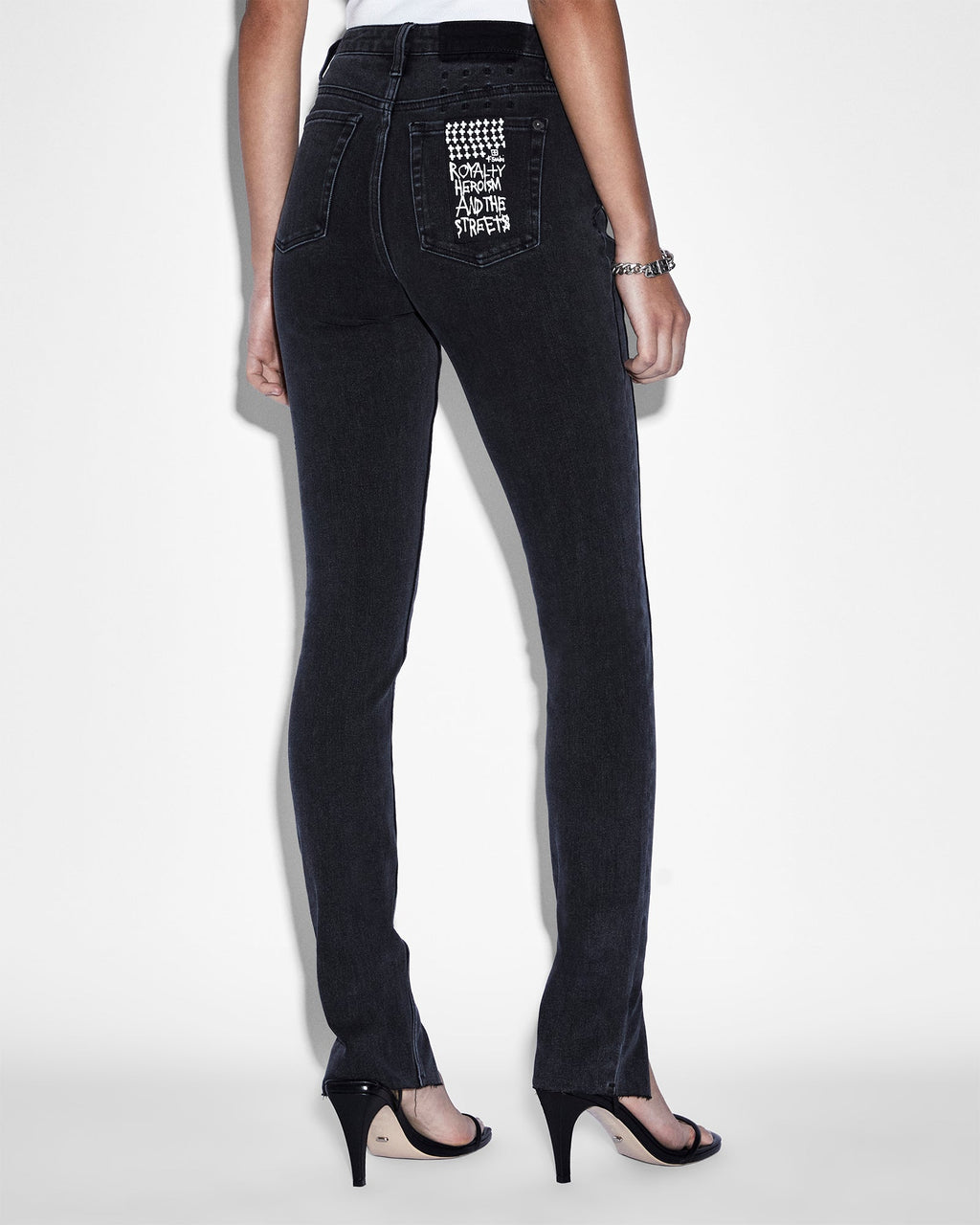 Womens Spray On Xtra Onyx Panel Skinny Denim Jeans - Black