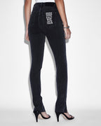 Womens Spray On Xtra Onyx Panel Skinny Denim Jeans - Black