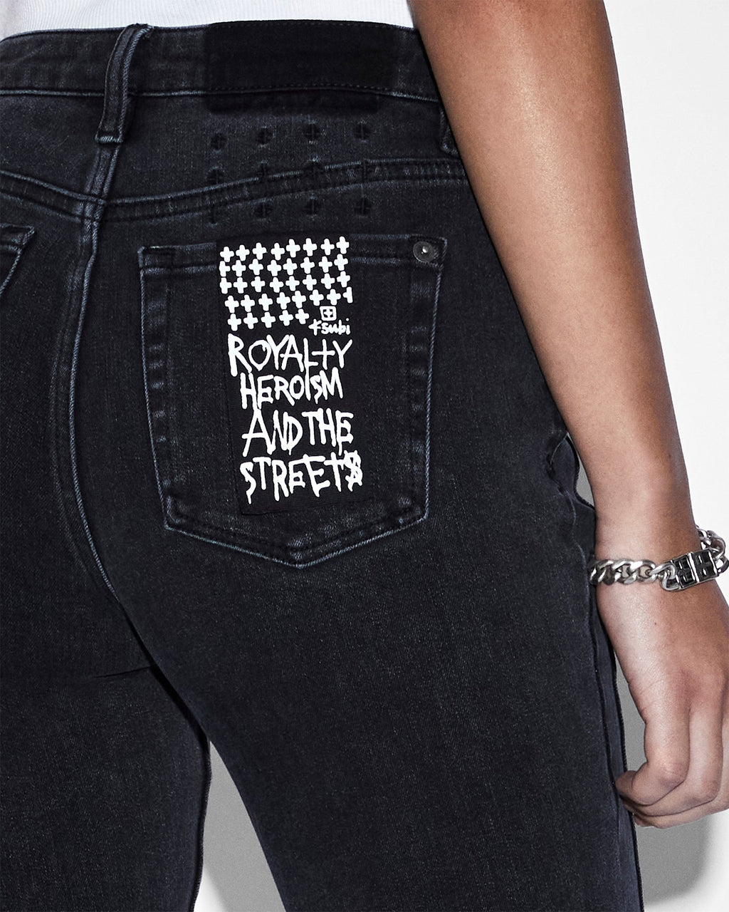 Womens Spray On Xtra Onyx Panel Skinny Denim Jeans - Black