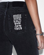 Womens Spray On Xtra Onyx Panel Skinny Denim Jeans - Black