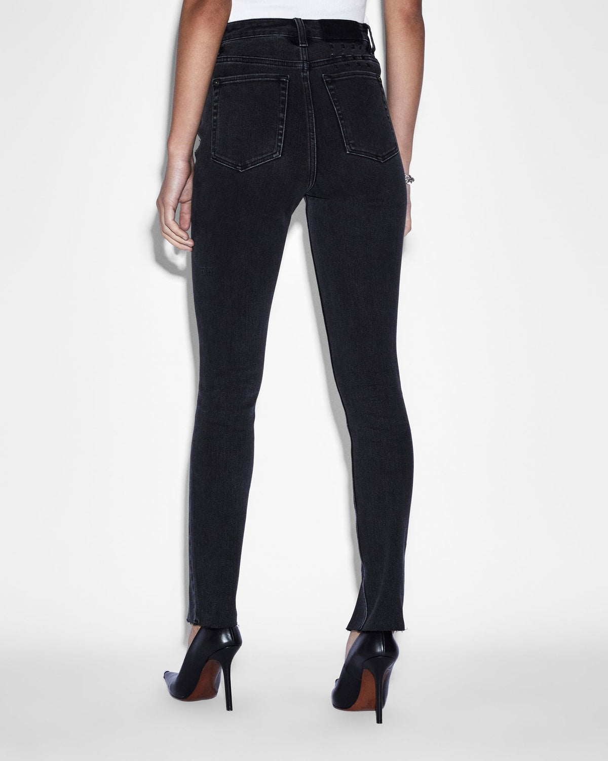 WOMENS HI N WASTED XTRA ONYX PANEL DENIM JEANS