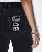 WOMENS HI N WASTED XTRA ONYX PANEL DENIM JEANS
