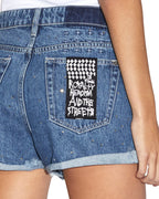 Womens Rollin Out Short Token Krystal Relaxed Walkshorts - Denim