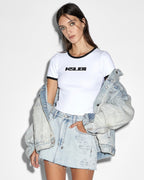 Womens 90s Arise Ss Tee White Fitted Tees - White