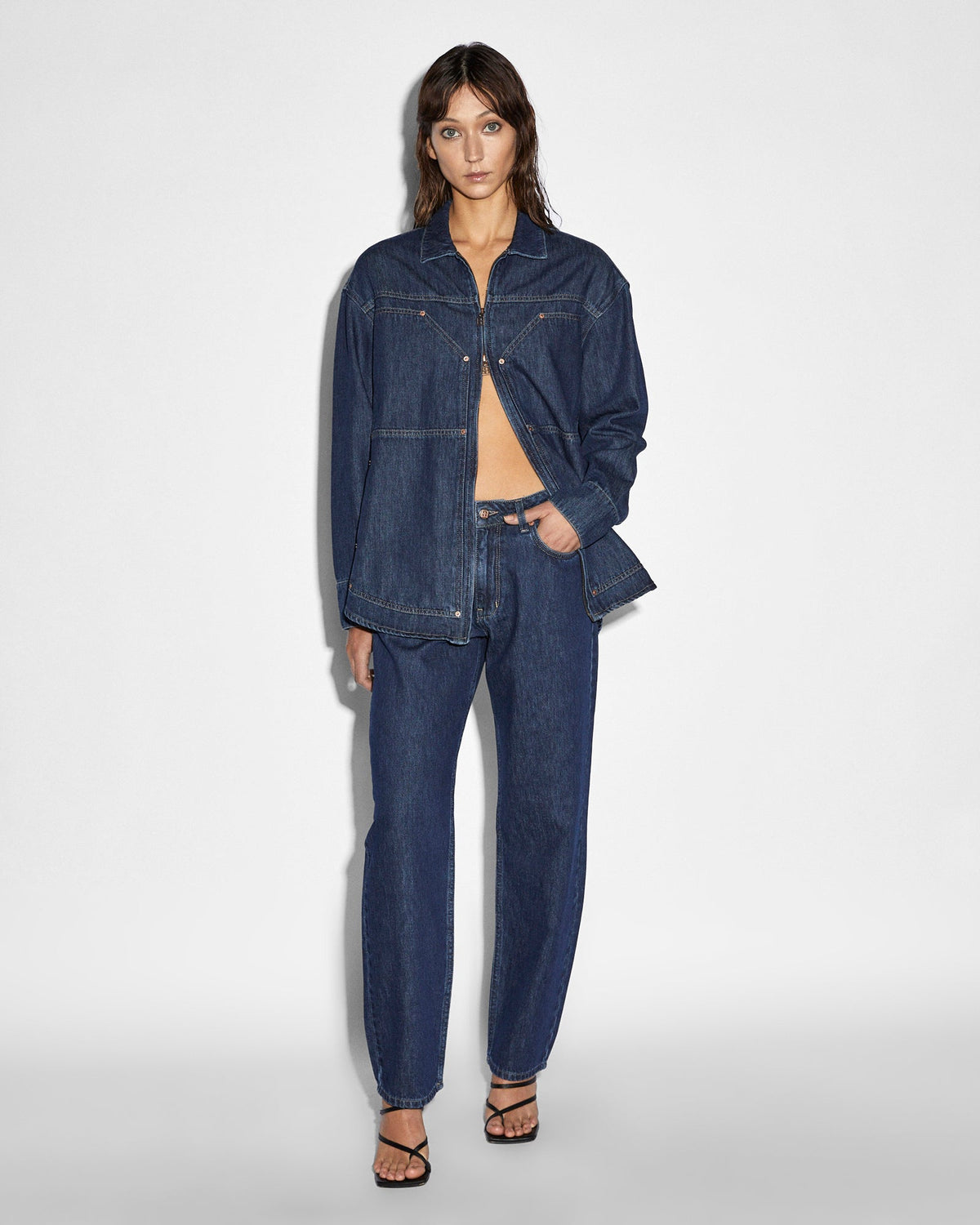 Womens Brooklyn Carpenter Legacy Straight Denim Jeans - Denim