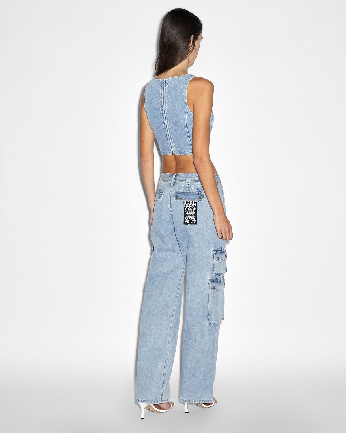 Womens Obscura Bustier Authentik Fitted Fashion Tops - Denim