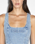 Womens Obscura Bustier Authentik Fitted Fashion Tops - Denim