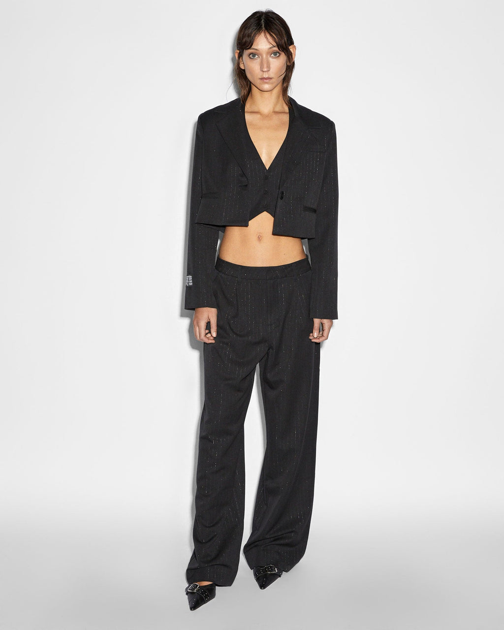 WOMENS REBEL TROUSER PINSTRIPE PANTS