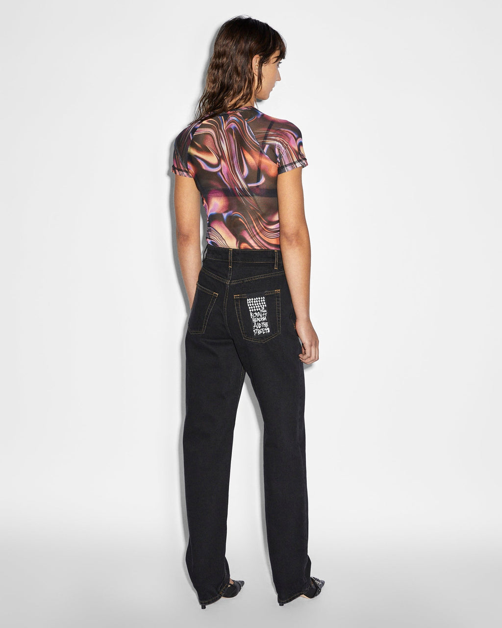 WOMENS VISIONS MESH SS TEE FASHION TOPS