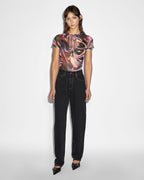 WOMENS VISIONS MESH SS TEE FASHION TOPS