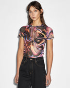 WOMENS VISIONS MESH SS TEE FASHION TOPS