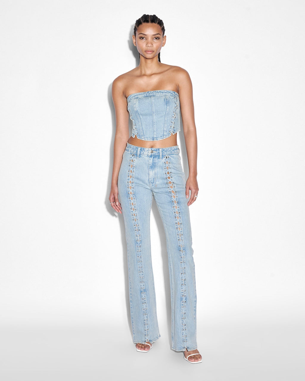 WOMENS SOHO DOVE LACED DENIM JEANS