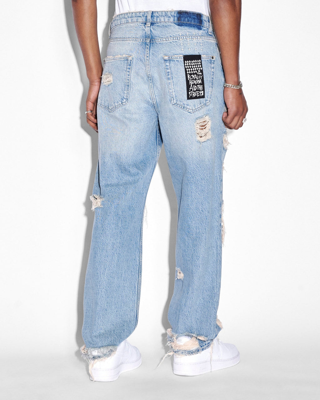 Mens Anti K Heritage Repair Relaxed Denim Jeans - Denim