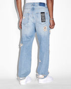 Mens Anti K Heritage Repair Relaxed Denim Jeans - Denim