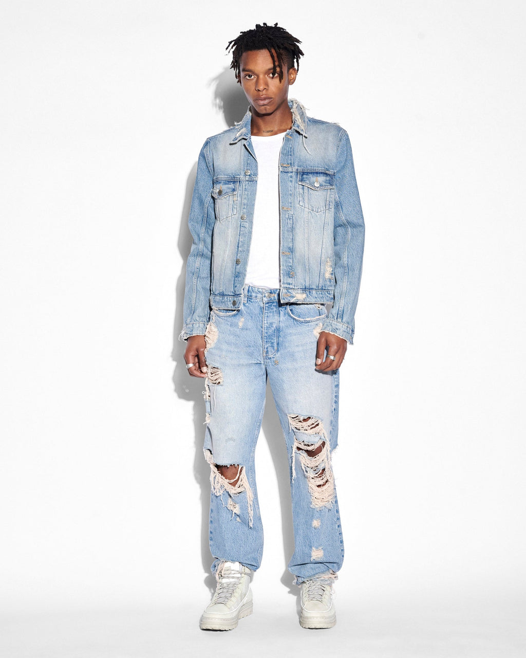Mens Anti K Heritage Repair Relaxed Denim Jeans - Denim