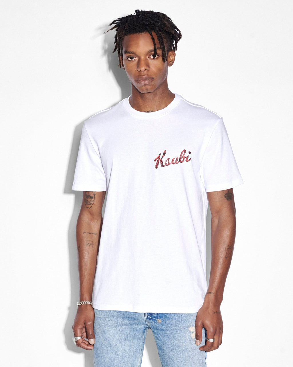 Mens Autograph Kash Ss Tee Space White Regular Tees - White
