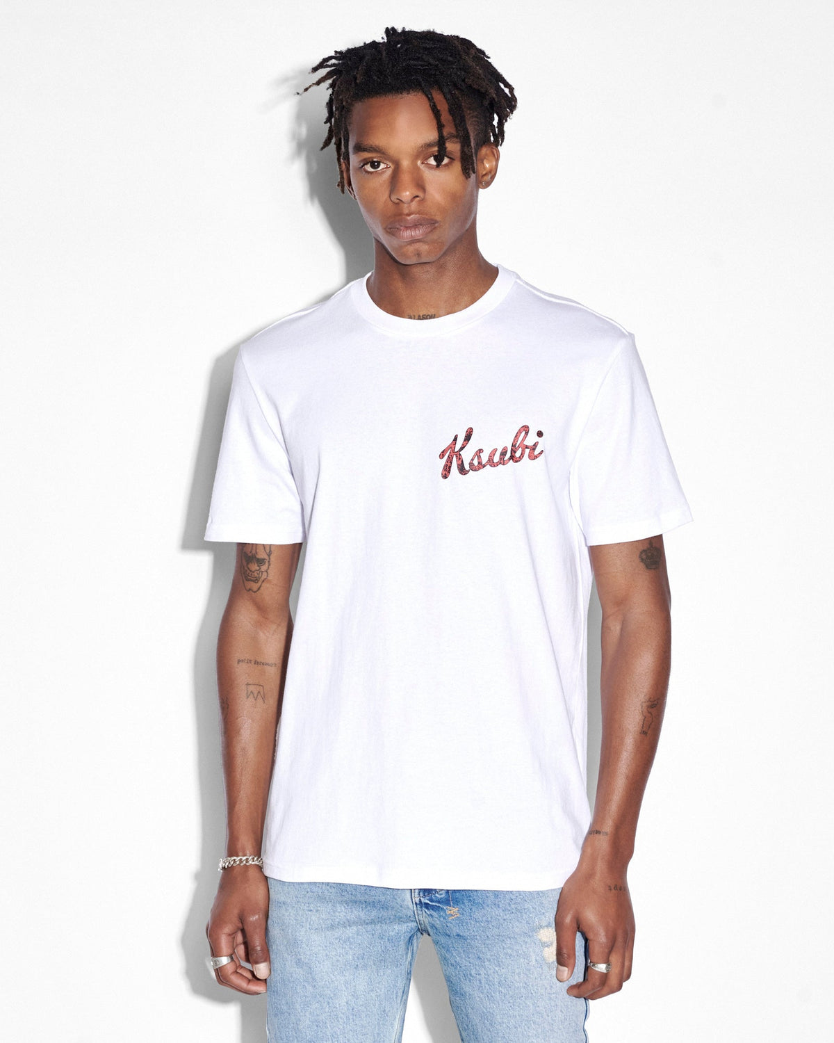 Mens Autograph Kash Ss Tee Space White Regular Tees - White