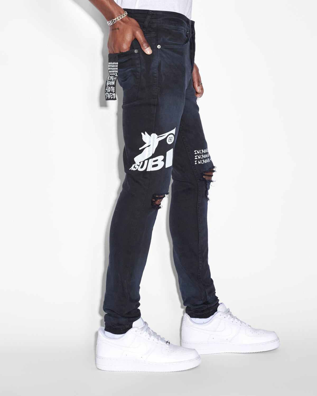 MENS VAN WINKLE GHOSTED ANGELS DENIM JEANS