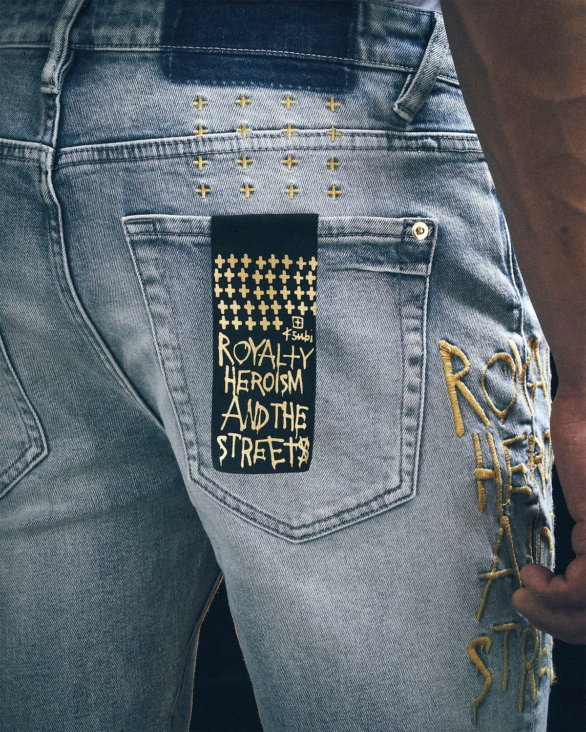 Mens Ksubi 23 Van Winkle Mid Blue Skinny Denim Jeans - Denim