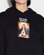 Womens Die Hard Slouch Hoodie Black Relaxed Fleece - Black