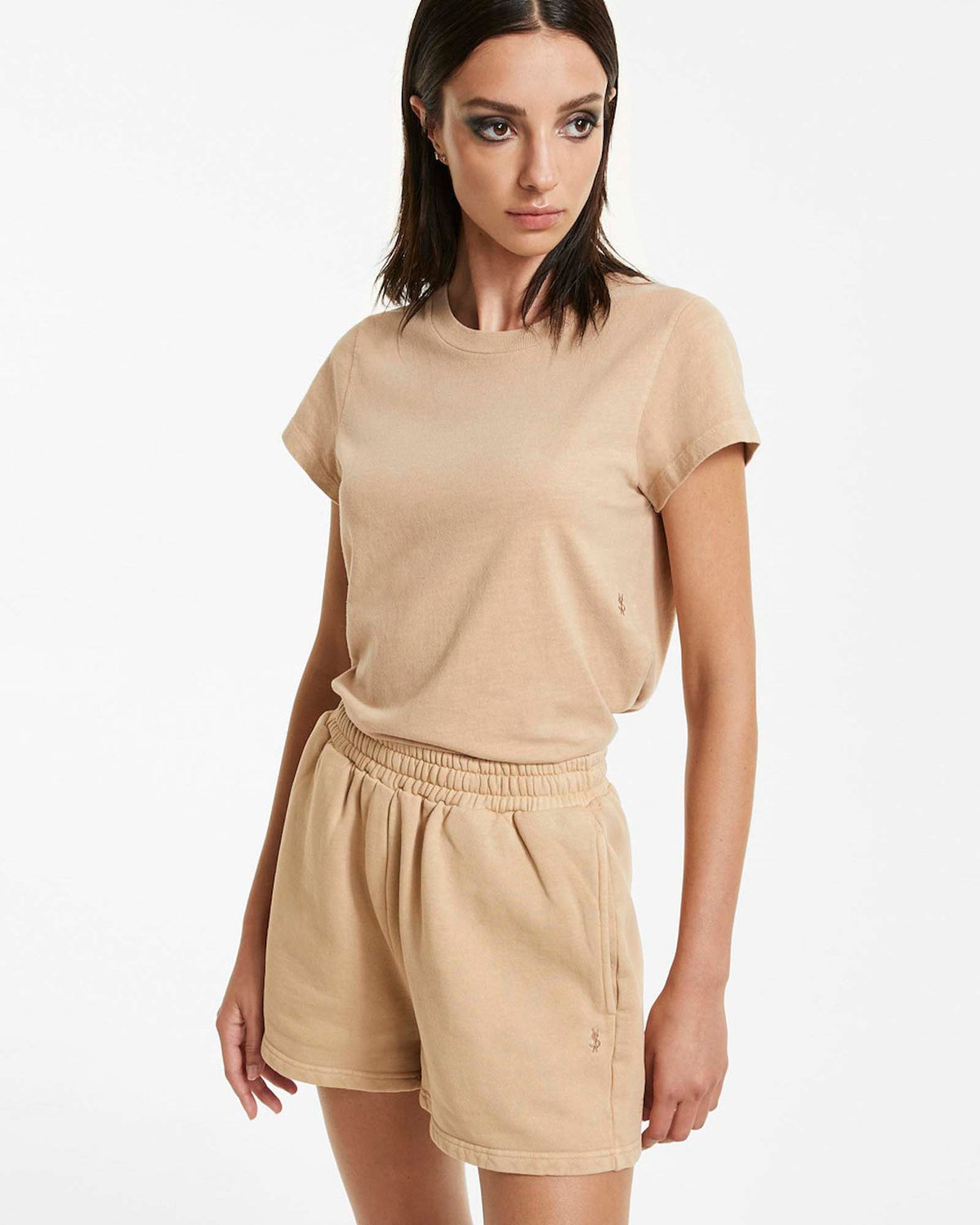 WOMENS 3 X 4 MINI SS TEE LATTE TEES