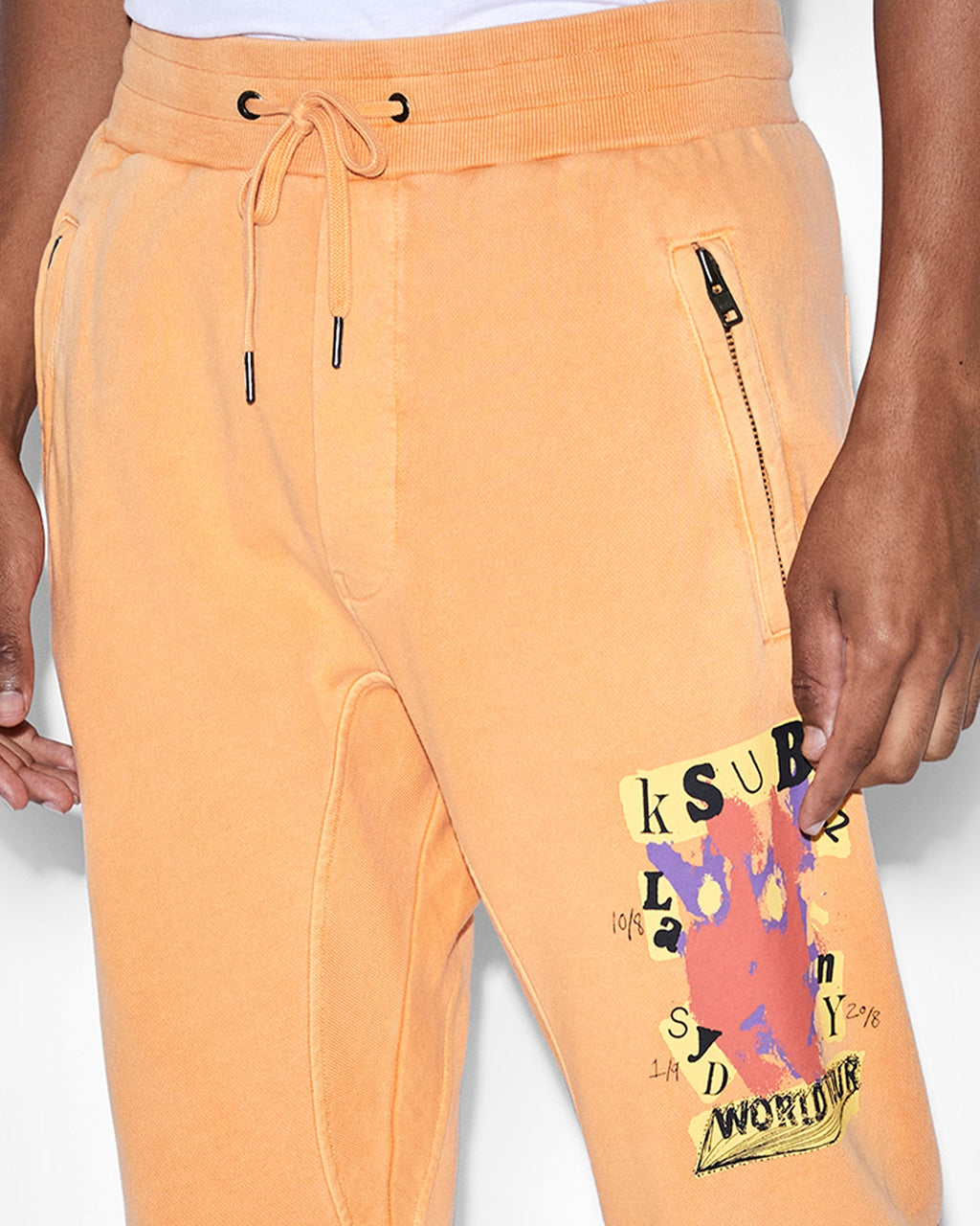 Mens Devil Restore Trak Ember Slim Pants - Orange