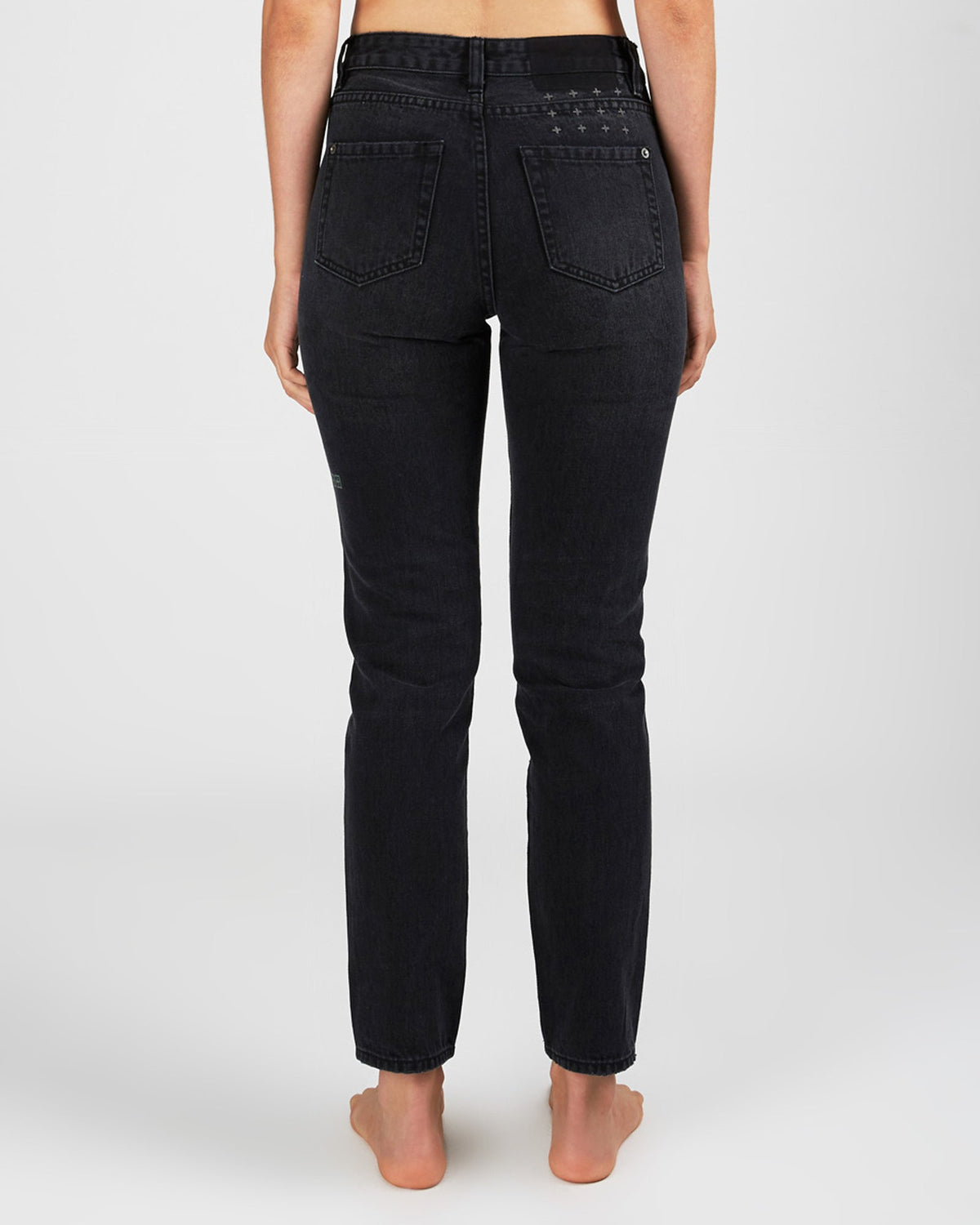 Womens Slim Pin Hi Society Slim Denim Jeans - Black