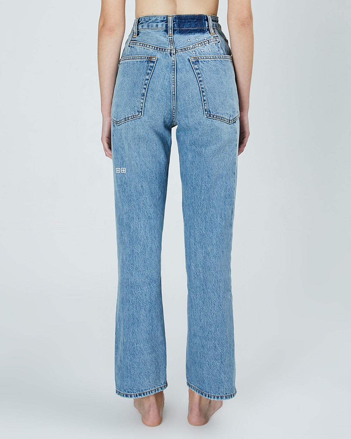 WOMENS CHLO WASTED REMIXED DENIM JEANS