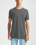 SINISTER SS TEE B&W STRIPE