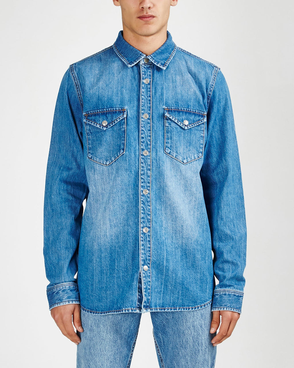 Mens De Nimes Shirt Young American Shirts - Denim