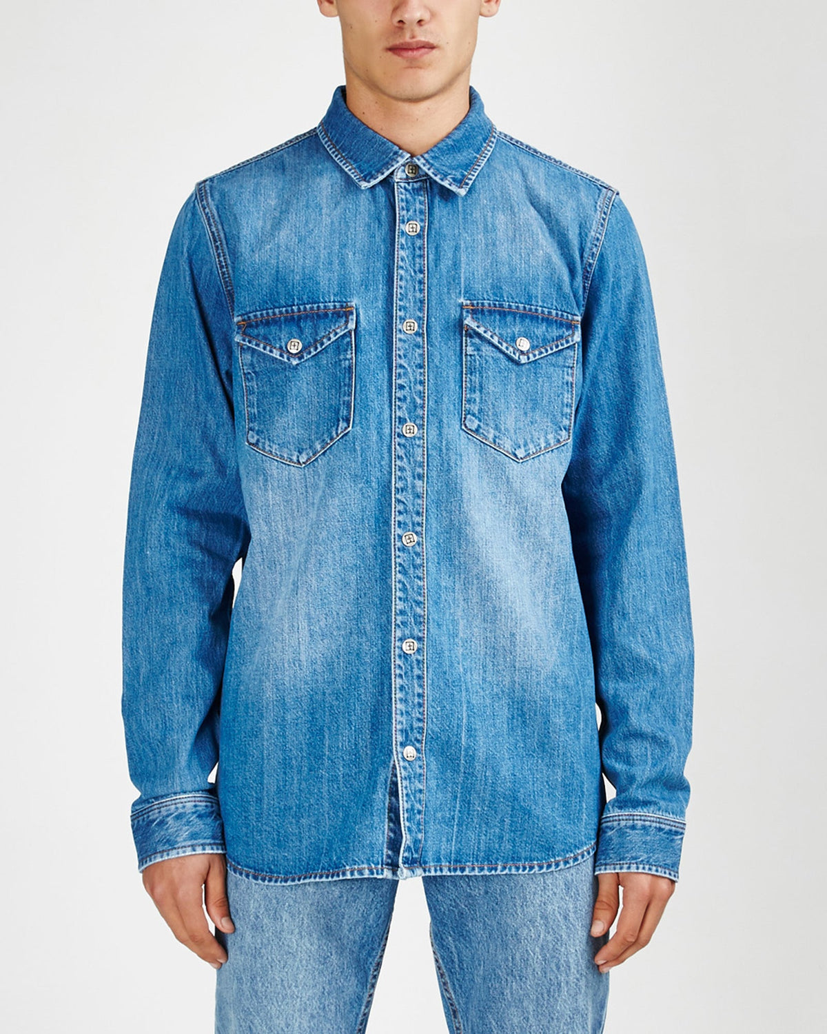 Mens De Nimes Shirt Young American Shirts - Denim