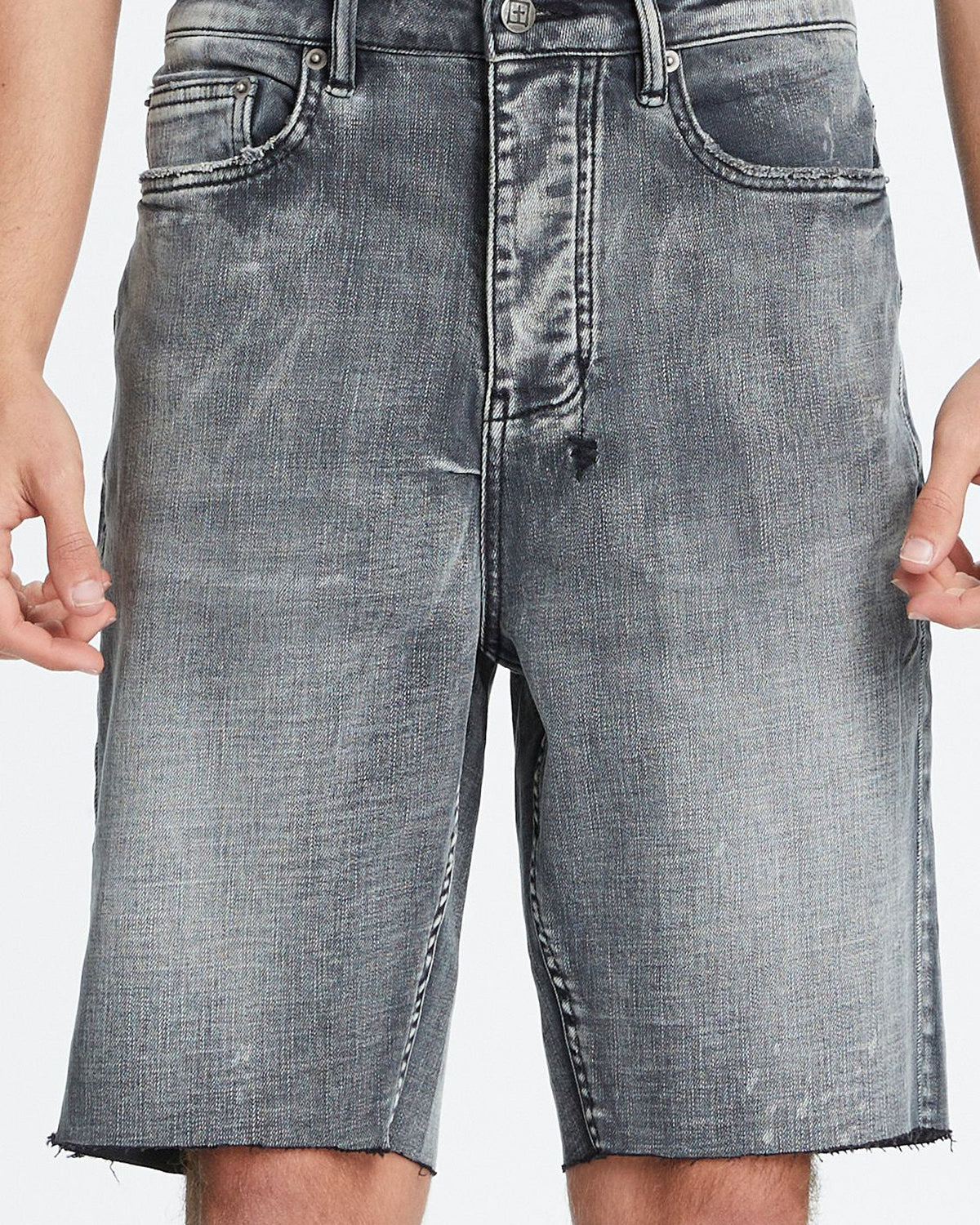 Mens Wolf Short Hypnotize Trashed Relaxed Tapered Walkshorts - Denim