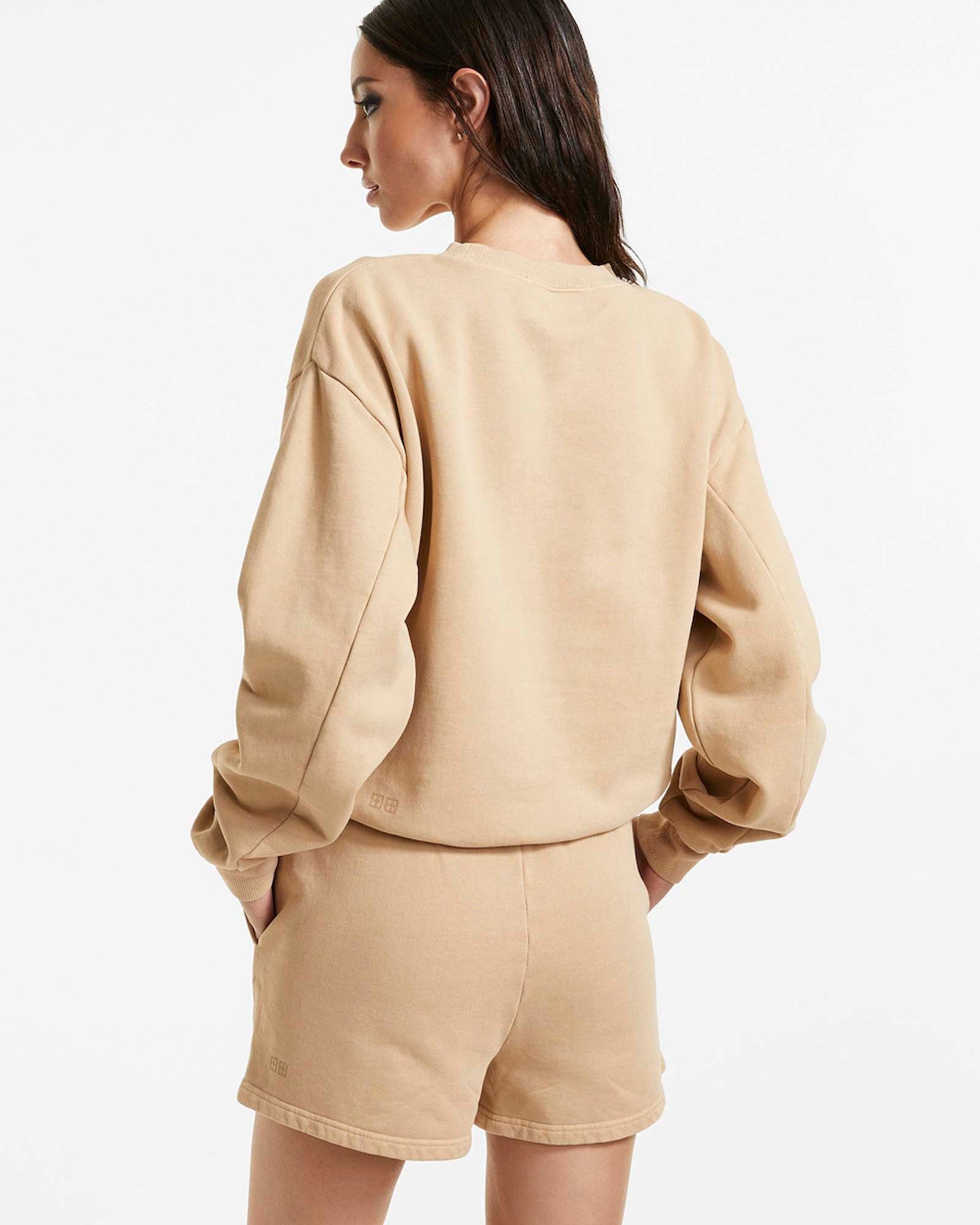 WOMENS  3 X 4 KLASSIC CREW LATTE REGULAR FLEECE